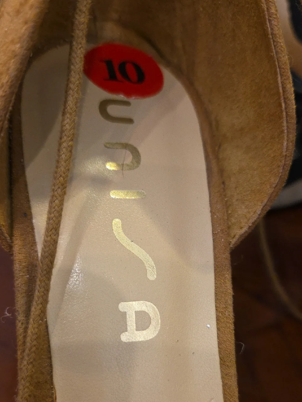 Tan Espadrille Wedge Sandals - Suede Laser-Cut Design